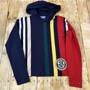 Tommy Hilfiger Colorblock Hoodie Mens Extra Small XS Embroidered Crest Logo